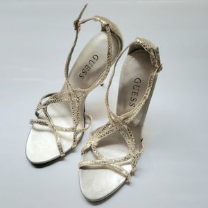 NWOT Gold GUESS Heels Size 7